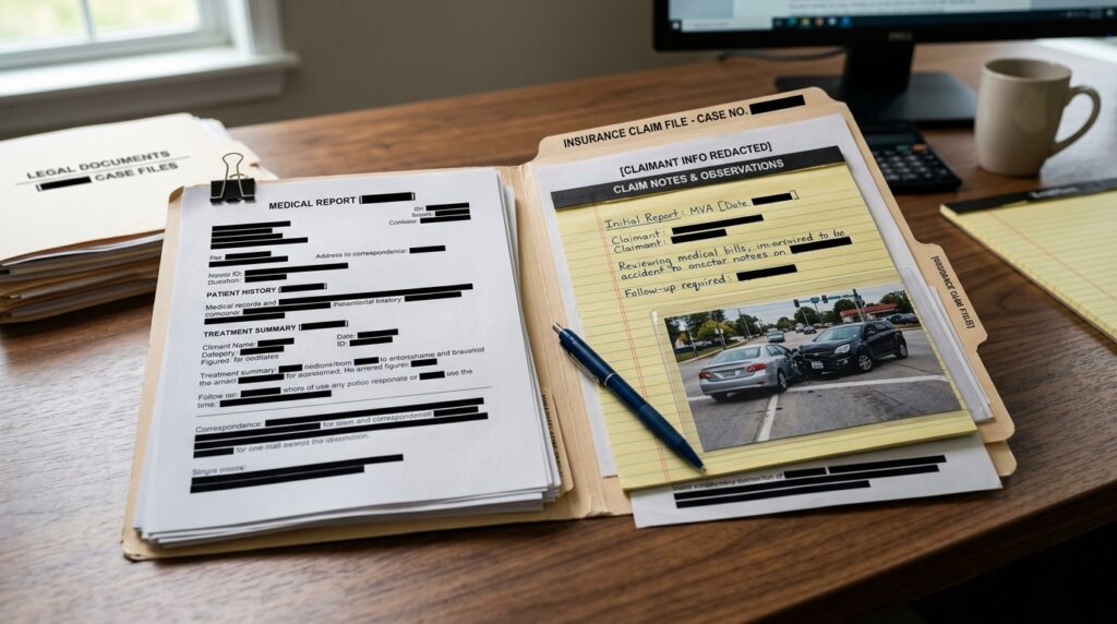 How Insurance Companies Evaluate Personal Injury Claims Insurance claim file for a personal injury case